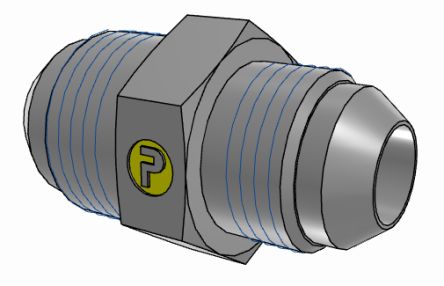 Parker Hydraulic Union Straight Threaded Adaptor UNF 7/8-14 Male to UNF 3/4-16 Male, 10-8HMTXS [10-8HMTXS]; 274-5634