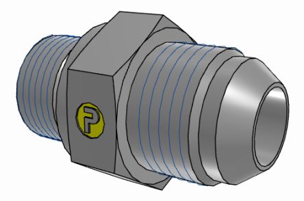 Parker Hydraulic Male Stud M20 Male to UNF 7/8-14 Male, 10M20F82EDMXS [10M20F82EDMXS]; 274-5649