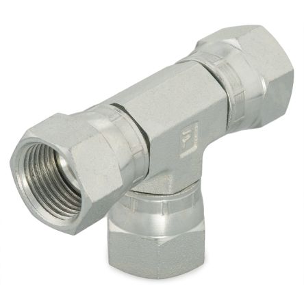 Parker Tee Female 37° JIC Flare Swivel to Female 37° JIC Flare Swivel, 12 JX6-S [12 JX6-S]; 274-5659