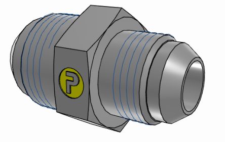 Parker Hydraulic Union Straight Threaded Adaptor UNF 1 1/16-12 Male to UNF 7/8-14 Male, 12-10HMTXS [12-10HMTXS]; 274-5662