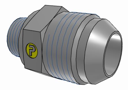 Parker Hydraulic Male Stud M18 Male to UNF 1 1/16-12 Male, 12M18F82EDMXS [12M18F82EDMXS]; 274-5696