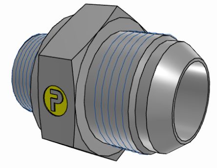 Parker Hydraulic Male Stud M26 Male to UNF 1 5/16-12 Male, 16M26F82EDMXS [16M26F82EDMXS]; 274-5748