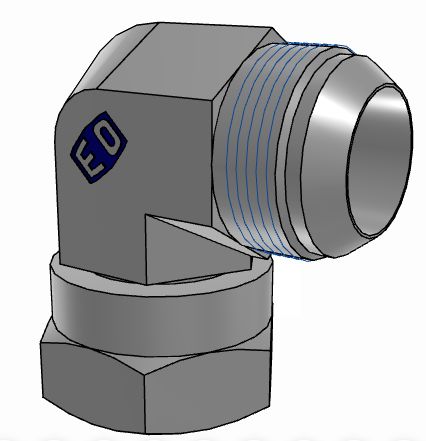Parker Hydraulic Male Stud UNF 1 5/8-12 Male to UNF 1 5/8-12 Female, 20C6MXS [20C6MXS]; 274-5777
