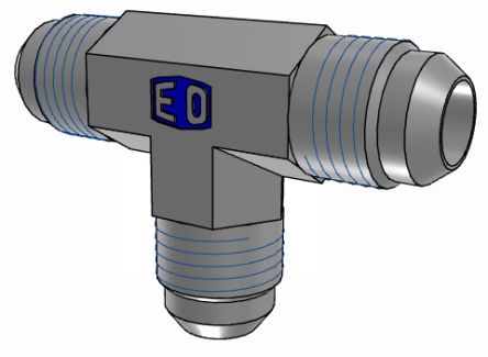 Parker Hydraulic Union Tee Compression Tube Fitting UNF 1 5/8-12 Male to UNF 1 5/8-12 Male, 20JMTXS [20JMTXS]; 274-5784