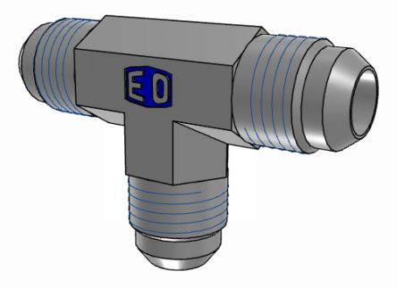 Parker Hydraulic Union Tee Compression Tube Fitting UNF 7/16-20 Male to UNF 7/16-20 Male, 4JMTXS [4JMTXS]; 274-5841