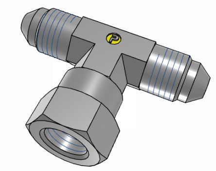 Parker Hydraulic Swivel Nut Tee UNF 7/16-20 Male to UNF 7/16-20 Female, 4S6MXS [4S6MXS]; 274-5849
