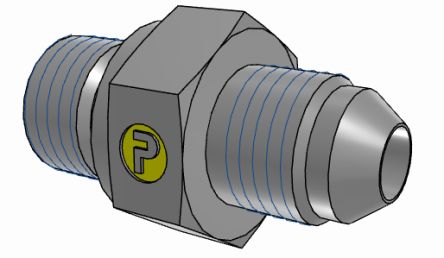 Parker Hydraulic Male Stud M14 Male to UNF 1/2-20 Male, 5M14F82EDMXS [5M14F82EDMXS]; 274-5875