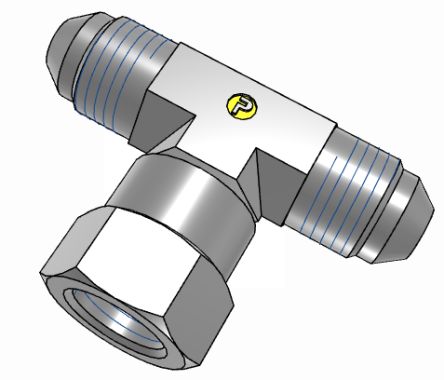 Parker Hydraulic Swivel Nut Tee UNF 1/2-20 Male to UNF 1/2-20 Female, 5S6MXS [5S6MXS]; 274-5877
