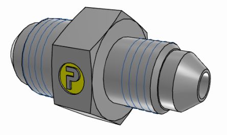 Parker Hydraulic Union Straight Threaded Adaptor UNF 9/16-18 Male to UNF 7/16-20 Male, 6-4HMTXS [6-4HMTXS]; 274-5889