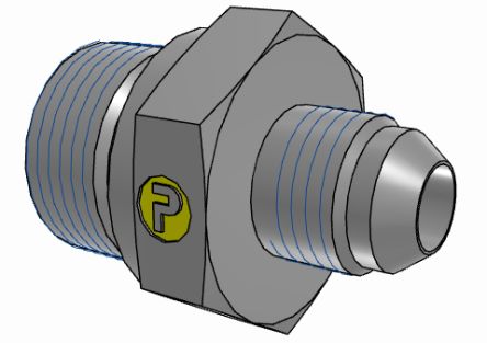 Parker Hydraulic Male Stud M22 Male to UNF 9/16-18 Male, 6M22F82EDMXS [6M22F82EDMXS]; 274-5920