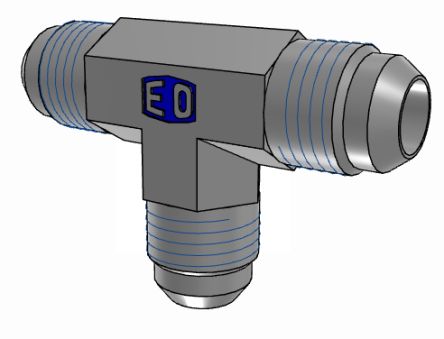 Parker Hydraulic Union Tee Compression Tube Fitting UNF 3/4-16 Male to UNF 3/4-16 Male, 8JMTXS [8JMTXS]; 274-5959