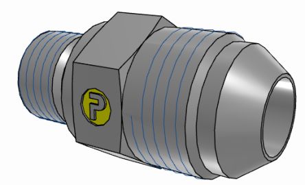 Parker Hydraulic Male Stud M14 Male to UNF 3/4-16 Male, 8M14F82EDMXS [8M14F82EDMXS]; 274-5960