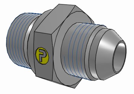Parker Hydraulic Male Stud M22 Male to UNF 3/4-16 Male, 8M22F82EDMXS [8M22F82EDMXS]; 274-5967