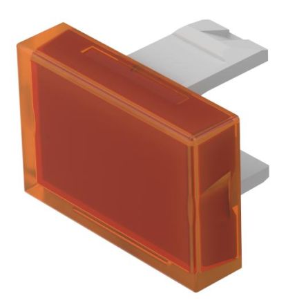 EAO Orange Rectangular Push Button Lens for Use with Push Button [01-901.3]; 274-8301
