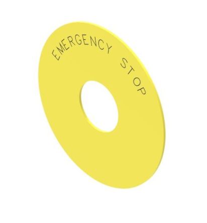 EAO Legend Plate for Use with Push Button, Emergency Stop [45-50J.140S]; 274-8372