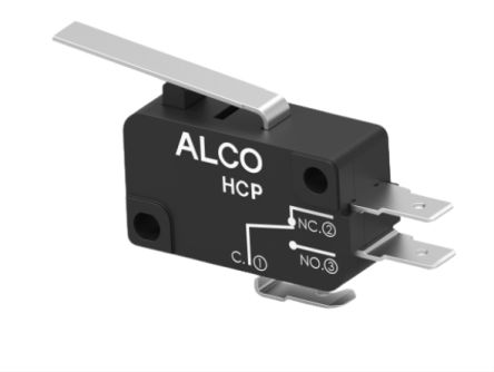TE Connectivity Lever Snap Action Micro Switch, Quick Connect Terminal, 10A, SPDT [HCP10DTD2L04]; 274-8404