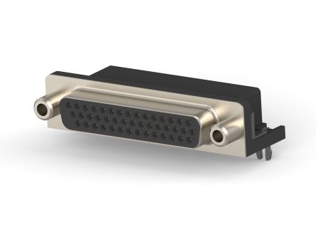 TE Connectivity 44 Way Right Angle PCB D-sub Connector Receptacle, 2.29mm Pitch, with Boardlock [2311770-2]; 274-8582