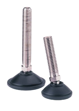 Nu-Tech Engineering M8 50mm Dia. Steel Levelling Adjustable Foot, 450kg Static Load Capacity 10° Tilt Angle [A040/013]; 274-8689
