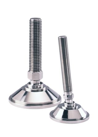 Nu-Tech Engineering M20 100mm Dia. Steel Levelling Adjustable Foot, 2000kg Static Load Capacity 10° Tilt Angle [A070/014]; 274-8722