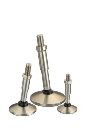 Nu-Tech Engineering M12 55mm Dia. Stainless Steel Levelling Adjustable Foot, 750kg Static Load Capacity 10° Tilt Angle [A089/002]; 274-8748