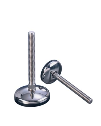 Nu-Tech Engineering M10 50mm Dia. Stainless Steel Electronics Adjustable Foot, 350kg Static Load Capacity 3.5° Tilt [A105/060]; 274-8779
