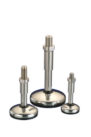Nu-Tech Engineering M16 75mm Dia. Stainless Steel Electronics Adjustable Foot, 750kg Static Load Capacity 3.5° Tilt [A125/004]; 274-8782