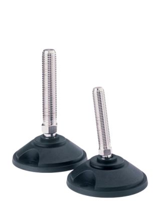 Nu-Tech Engineering M12 100mm Dia. Steel Levelling Adjustable Foot, 1000kg Static Load Capacity 10° Tilt Angle [A190/011]; 274-8792