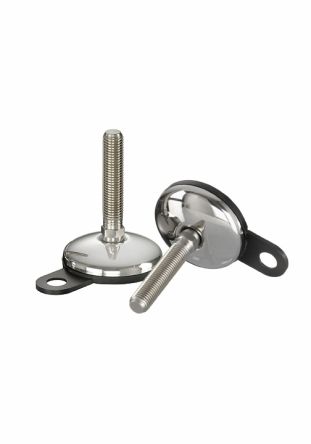 Nu-Tech Engineering M16 75mm Dia. Stainless Steel Electronics Adjustable Foot, 750kg Static Load Capacity 3.5° Tilt [A205/001]; 274-8818