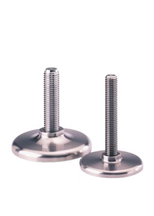 Nu-Tech Engineering M8 50mm Dia. Stainless Steel Electronics Adjustable Foot, 450kg Static Load Capacity 0° Tilt Angle [A300/009]; 274-8844