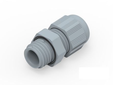 Entrelec 1SNG Series Grey PA 6 Cable Gland, M12 Thread, 3mm min., 6.5mm max., IP66, IP68 [1SNG601011R0000]; 274-8929