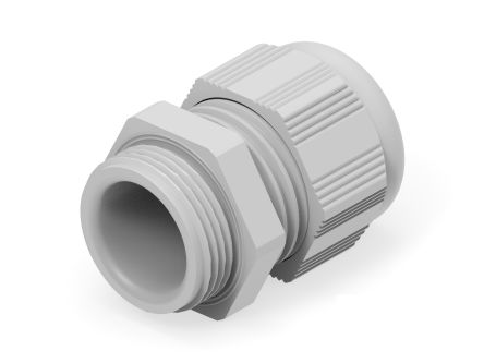 Entrelec 1SNG Series Light Grey PA 6 Cable Gland, M25 Thread, 11mm min., 17mm max., IP66, IP68 [1SNG601088R0000]; 274-8936