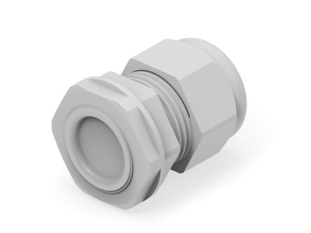 Entrelec 1SNG Series Light Grey PA 6 Cable Gland, M25 Thread, 11mm min., 17mm max., IP66, IP68 [1SNG626070R0000]; 274-9038