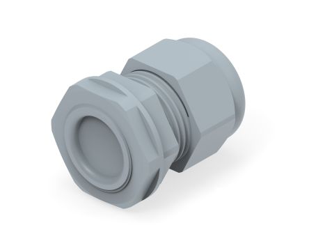 Entrelec 1SNG Series Grey PA 6 Cable Gland, M25 Thread, 11mm min., 17mm max., IP66, IP68 [1SNG626071R0000]; 274-9040