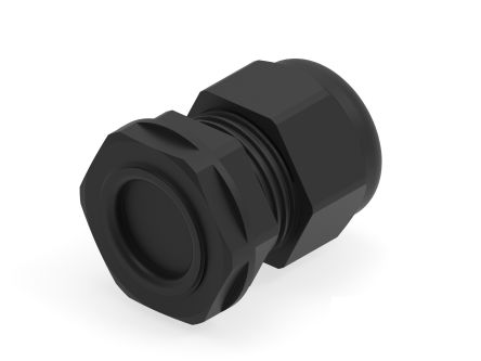 Entrelec 1SNG Series Black PA 6 Cable Gland, M25 Thread, 11mm min., 17mm max., IP66, IP68 [1SNG626072R0000]; 274-9042