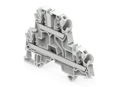 Entrelec 1SNK706211R0000 1SNK Series Grey, 4mm², 2-Level, Push In Termination [1SNK706211R0000]; 274-9093