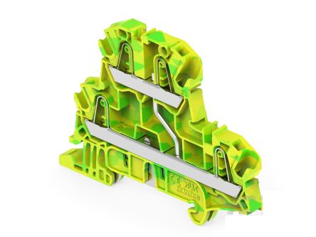 Entrelec 1SNK706250R0000 1SNK Series Green, Yellow, 4mm², 2-Level, Push In Termination [1SNK706250R0000]; 274-9096