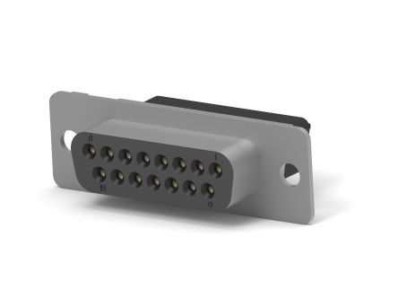 TE Connectivity 5745185 15 Way Vertical Board Mount D-sub Connector Receptacle, 2.74mm Pitch [5745185-1]; 274-9716