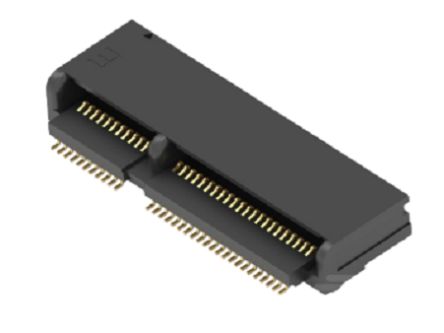 TE Connectivity 2199119 Series Right Angle Edge Connector, Board Mount, 67-Contacts, 0.5mm Pitch, 2-Row, Surface Mount [2199119-4]; 274-9989