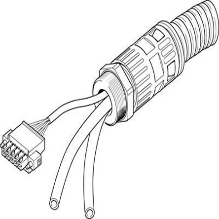 Festo Straight Male 5 way Straight 5 way Pigtail Connector & Cable, 10m [NHSB-A1-10-BLG5-LE5-PU8-2XBB]; 275-2786
