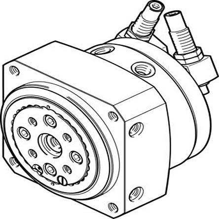 Festo DSM Series 10 bar Double Action Pneumatic Rotary Actuator, 240° Rotary Angle, 63mm Bore [DSM-63-270-CC-HD-A-B]; 275-3202