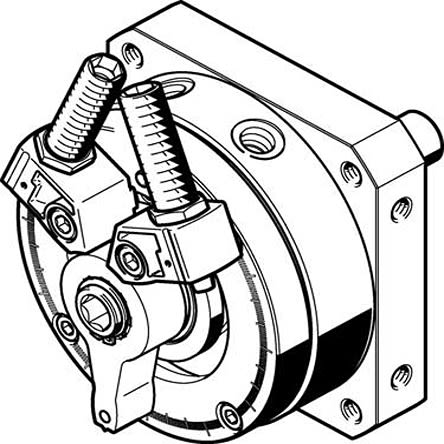 Festo DSM Series 10 bar Double Action Pneumatic Rotary Actuator, 240° Rotary Angle, 63mm Bore [DSM-63-270-P1-A-B]; 275-3205