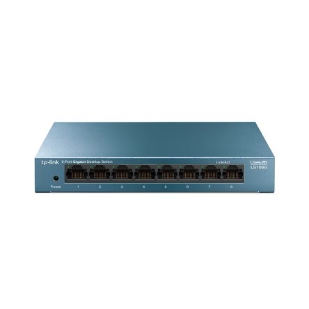 TP-Link LS108G, Unmanaged 8 Port Ethernet Switch Type G - British 3-Pin [LS108G]; 275-3533
