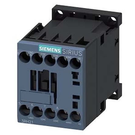 Siemens SIRIUS 3RH2 Contactor Relay, 125 V ac Coil, 4-Pole, 10 A, 2NO + 2NC, 690 V ac [3RH2122-1AL00]; 275-3900