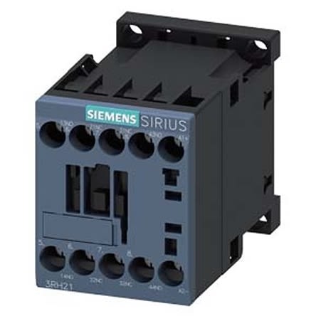 Siemens SIRIUS 3RH2 Contactor Relay, 42 V dc Coil, 4-Pole, 10 A, 2NO + 2NC, 690 V ac [3RH2122-1BD40]; 275-3910