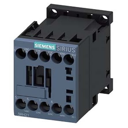 Siemens SIRIUS 3RH2 Contactor Relay, 110 V dc Coil, 4-Pole, 10 A, 2NO + 2NC, 690 V ac [3RH2122-1BF40-1AA0]; 275-3912