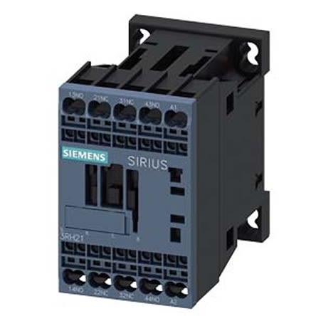 Siemens SIRIUS 3RH2 Contactor Relay, 110 V ac Coil, 4-Pole, 10 A, 2NO + 2NC, 690 V ac [3RH2122-2AK60]; 275-3924