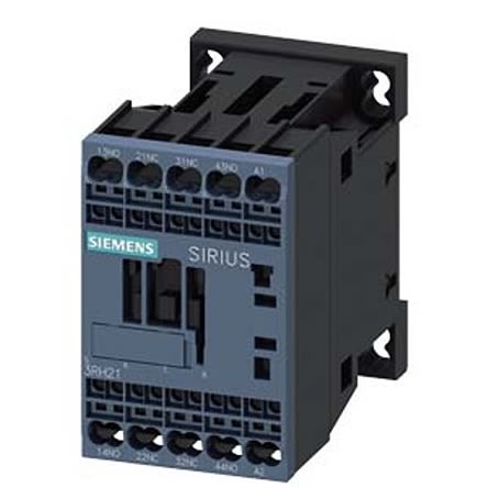 Siemens SIRIUS 3RH2 Contactor Relay, 220 V ac Coil, 4-Pole, 10 A, 2NO + 2NC, 690 V ac [3RH2122-2AN20]; 275-3925
