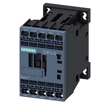 Siemens SIRIUS 3RH2 Contactor Relay, 220 V ac Coil, 4-Pole, 10 A, 2NO + 2NC, 690 V ac [3RH2122-2AP60]; 275-3927