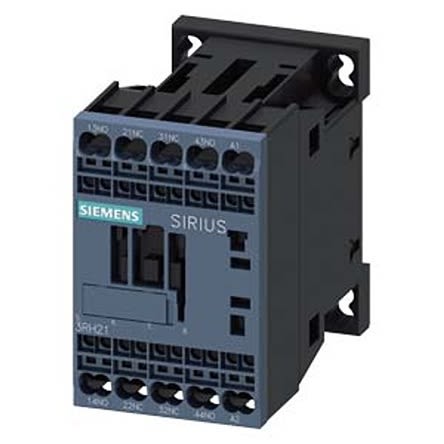 Siemens SIRIUS 3RH2 Contactor Relay, 480 V ac Coil, 4-Pole, 10 A, 2NO + 2NC, 690 V ac [3RH2122-2AV60]; 275-3930