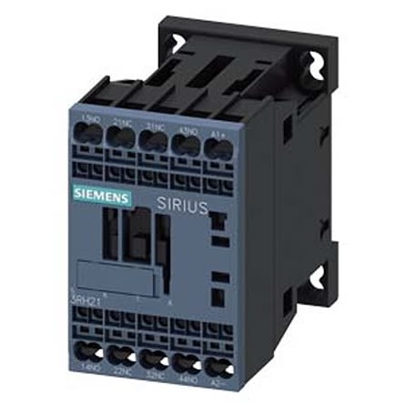 Siemens SIRIUS 3RH2 Contactor Relay, 72 V dc Coil, 4-Pole, 10 A, 2NO + 2NC, 690 V ac [3RH2122-2KJ80]; 275-3942